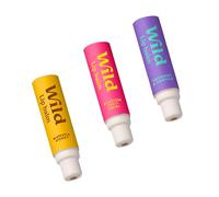 Wild Baume à lèvres naturel rechargeable - Lot de 3 recharges de baume à lèvres aux parfums variés - Inclut les senteurs Passionfruit Swirl, Coconut & Vanilla et Manuka Honey - Sans cire d’abeille