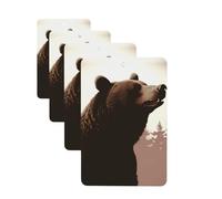 Wild Bear Lot de 4 cartes de désodorisants de voiture personnalisées pour homme et femme - Tablettes d'aromathérapie à suspendre - Cartes parfumées pour armoire de salle de bain