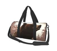 Wild Bear Sac de sport pour homme et femme - Article personnel - Sac de voyage en toile - Sac de week-end - Sac de sport léger - Noir - Taille unique, Noir , Taille unique