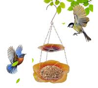 Wild Bird Feeders - 24 X 24 X 40 cm Weatherproof Flower Shaped Metal Double Layer Tray, Durable Outdoor Feeding Supports Food Water Display Observation | Garden Patio Aviary Finch Watc