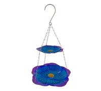 Wild Bird Feeders Flower-Shaped Metal Double-Layer Tray, Weatherproof Outside Feeder for Food Water, Watching Birds in Home Garden Aviary Finch Parrots