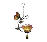 Wild Bird Feeders Patio -Dragonfly Flower Design Wind Chime Water Dispenser