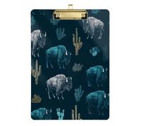 Wild Bison Porte-bloc avec clip Bleu Cactus Bleu Taille 9 x 12,5 cm