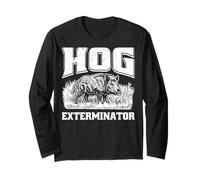 Wild Boar Hunter Hog Exterminator Saison de Chasse au Porc Sauvage Manche Longue