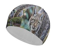 Wild Bobcat Bonnet de bain confortable pour réduire la traînée et protéger les cheveux, durable, doux, élastique, garde la coiffure inchangée, pour homme et femme