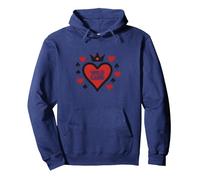 Wild Card Queen of Hearts Poker Casino Gambler Royal Sweat à Capuche, Unisexe pour Adultes, Bleu Marine, S