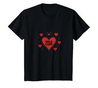 Wild Card Queen of Hearts Poker Casino Gambler Royal T-Shirt, Enfant, Noir, 2 Ans
