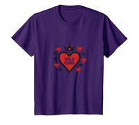 Wild Card Queen of Hearts Poker Casino Gambler Royal T-Shirt, Enfant, Violet, 2 Ans