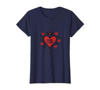 Wild Card Queen of Hearts Poker Casino Gambler Royal T-Shirt, Femme, Bleu Marine, S