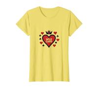 Wild Card Queen of Hearts Poker Casino Gambler Royal T-Shirt, Femme, Citron, S