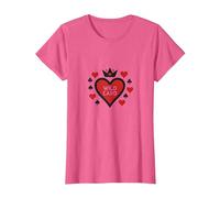 Wild Card Queen of Hearts Poker Casino Gambler Royal T-Shirt, Femme, Rose Chiné, S