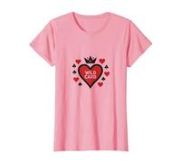 Wild Card Queen of Hearts Poker Casino Gambler Royal T-Shirt, Femme, Rose, XL