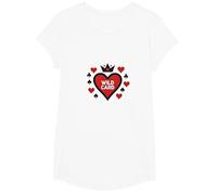 Wild Card Queen of Hearts Poker Casino Gambler Royal T-Shirt, Fille, Blanc, S