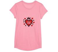 Wild Card Queen of Hearts Poker Casino Gambler Royal T-Shirt, Fille, Rose, M