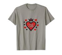 Wild Card Queen of Hearts Poker Casino Gambler Royal T-Shirt, Homme, Ardoise, S