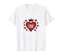 Wild Card Queen of Hearts Poker Casino Gambler Royal T-Shirt, Homme, Blanc, 3XL