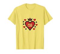 Wild Card Queen of Hearts Poker Casino Gambler Royal T-Shirt, Homme, Citron, XL