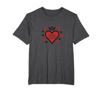 Wild Card Queen of Hearts Poker Casino Gambler Royal T-Shirt, Homme Grandes Tailles, Chiné Foncé, 4X Tall