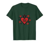 Wild Card Queen of Hearts Poker Casino Gambler Royal T-Shirt, Homme, Vert Forêt, S