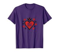 Wild Card Queen of Hearts Poker Casino Gambler Royal T-Shirt, Homme, Violet, S