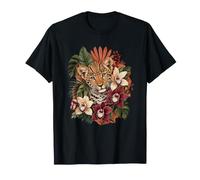 Wild Cat Orchidée Feuillage Tropical Léopard T-Shirt