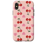 Wild Cherries Hearts Pattern Cherry Red Coque pour iPhone X/XS