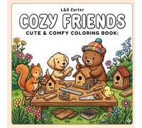 Wild & Cozy: A Cozy Coloring Book for Teens and Adults - 50 Single-Sided Pages with a Puppy, a Squirrel, a Bear, and a Chick