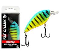 Wild Devil Baits Fat Crank Wobbler Hardbait Crankbait Leurre artificiel pour poisson prédateur, perche, brochet, sandre (Fire Tiger)
