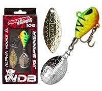 Wild Devil Baits Multi Tail Spin Jig Leurre de pêche à tête plombée (Fire Tiger, 10 g)