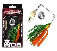 Wild Devil Baits Multi Tail Spinnerbait Spinner Bait Leurre de pêche Spin Jig Leurre de pêche pour perche, brochet, sandre (Fire Tiger, 15 g)