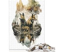 Wild Dog in Leak Puzzles 1000 Pièces Cadeau Unique Jeu Éducatif Défi Jouet À De Qualité Supérieure Peinture Art pour Adultes Et Enfants À Partir De 12 Ans 1000pcs (75x50cm)