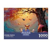 Wild Dog Rabbit and Deer 1000 Pièces Carton Premium Coffret De Puzzles Woodland Animals Stimulant Et Éducatif Jeu Familial Puzzles pour Adultes Et Enfants 38x26cm/1000pcs