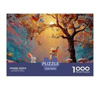 Wild Dog Rabbit and Deer 1000 Pièces Carton Premium Lot de Puzzles Wild Dog & Rabbit Anti-Stress Jeu Créatif Puzzles pour Adultes Et Enfants 70x50cm/1000pcs