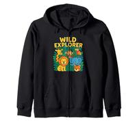 Wild Explorer Jungle Safari, une aventure animalière pour les enfants courageux Sweat à Capuche