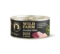 WILD FARM Filets Canard Poulet 70g - nourriture humide sans céréales pour chats, filet en bouillon