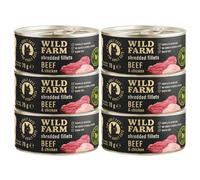 WILD FARM Filets de bœuf et de poulet 6x70 g - nourriture humide sans céréales pour chats, filet en bouillon