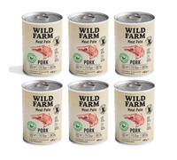 Wild Farm Pate Porc 6x400 g - Alimentation sans gluten pour chiens