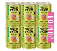 WILD FARM Premium Grain Free Turkey & Salmon Junior 12x400 g - aliment sans céréales pour chatons