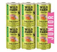WILD FARM Premium Grain Free Turkey & Salmon Junior 6x400 g - aliment sans céréales pour chatons