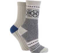 Wild Feet Wild Feet Grey Supersoft Leisure to Lounge Socks 2 Pack