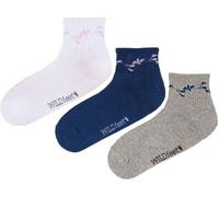 Wild Feet Wild Feet White Cropped Length Rib Ankle Socks 3 Pack