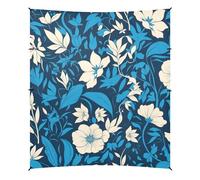 Wild Flower Auvent de plage pliable UPF50+ imperméable avec pelle à sable, sacs de sable, poteaux de stabilité pour jardin, prairie, parc