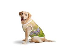 Wild Flower T-shirt décontracté sans manches pour animal de compagnie, gilet pour chien, imprimé en coton doux pour animaux de compagnie, T-shirt respirant pour grand chien (3XL-5XL)