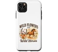 Wild Flowers and Wild Horses Western Watercolor Graphic Coque pour iPhone 11 Pro Max