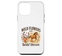 Wild Flowers and Wild Horses Western Watercolor Graphic Coque pour iPhone 12 Mini