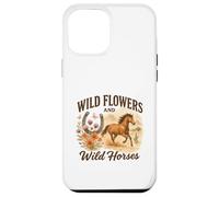 Wild Flowers and Wild Horses Western Watercolor Graphic Coque pour iPhone 12 Pro Max