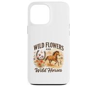 Wild Flowers and Wild Horses Western Watercolor Graphic Coque pour iPhone 13 Pro Max