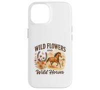 Wild Flowers and Wild Horses Western Watercolor Graphic Coque pour iPhone 14