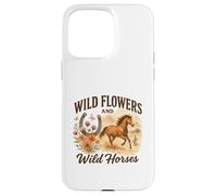 Wild Flowers and Wild Horses Western Watercolor Graphic Coque pour iPhone 15 Pro Max