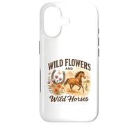 Wild Flowers and Wild Horses Western Watercolor Graphic Coque pour iPhone 17